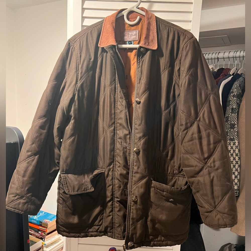 RALPH LAUREN Men's Olive/Brown Quilted Jacket